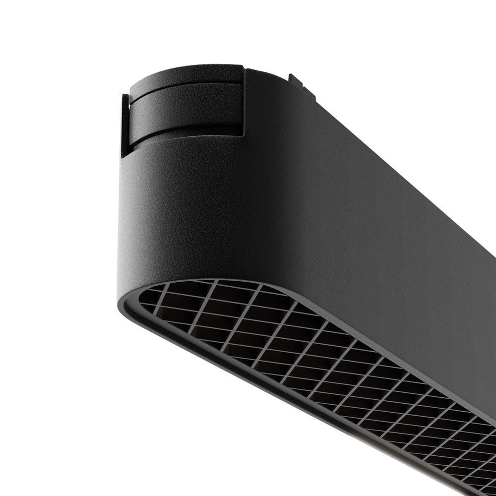 Base Di Illuminazione Binario Moderno Basis Grid Alluminio Nero Luce Calda 12W
