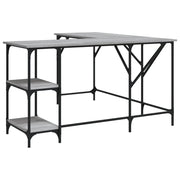 Scrivania Sonoma postazione computer mobile per computer scrivania da studio 139 x 139 x 75 cm legno ingegnerizzato grigio 02_0023949