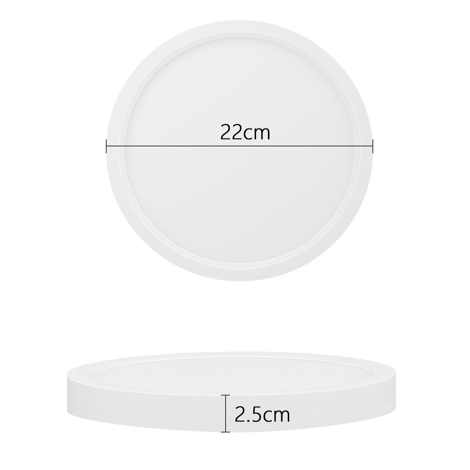 ZMH Lampada da soffitto plafoniera LED rotonda bianca 22cm 15W