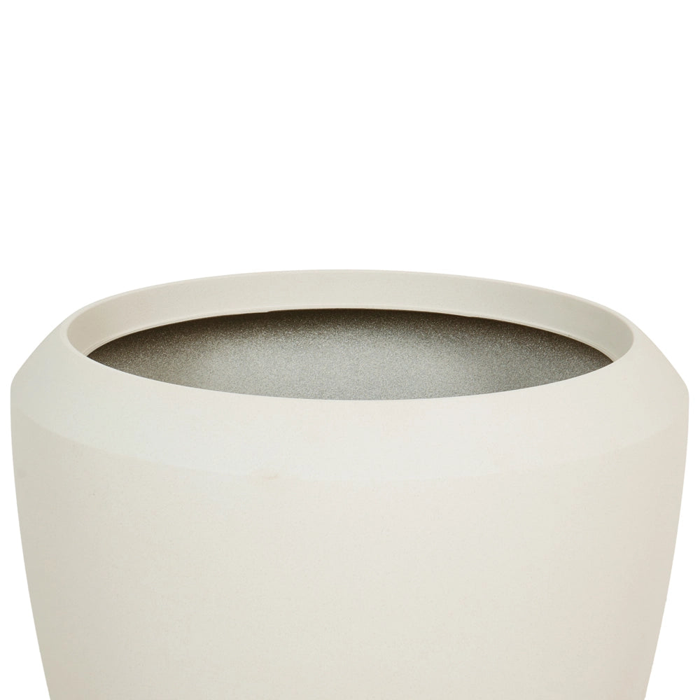 Vaso da fiori alto in pietra per giardino, per interni ed esterni 56x51 cm bianco sporco giardino terrazzo