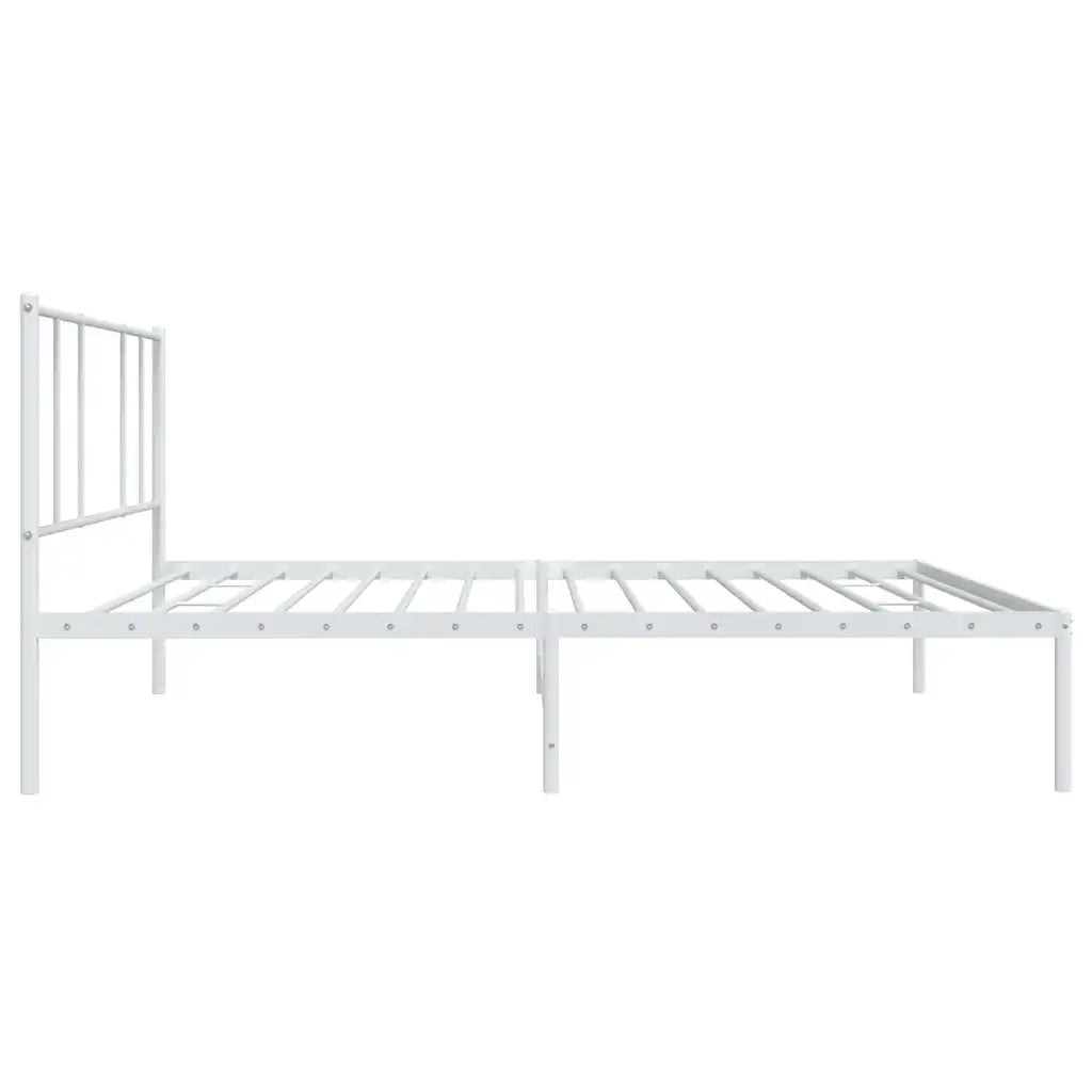 Giroletto con Testiera Metallo Bianco 100x200 cm