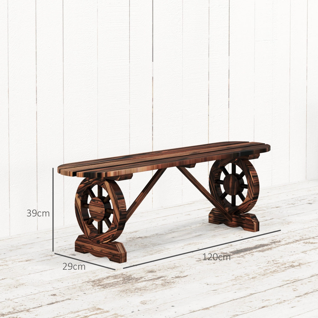 Banco in Legno con Ruote ¨C Zephmum ¨C Grigio 120x39x29 cm