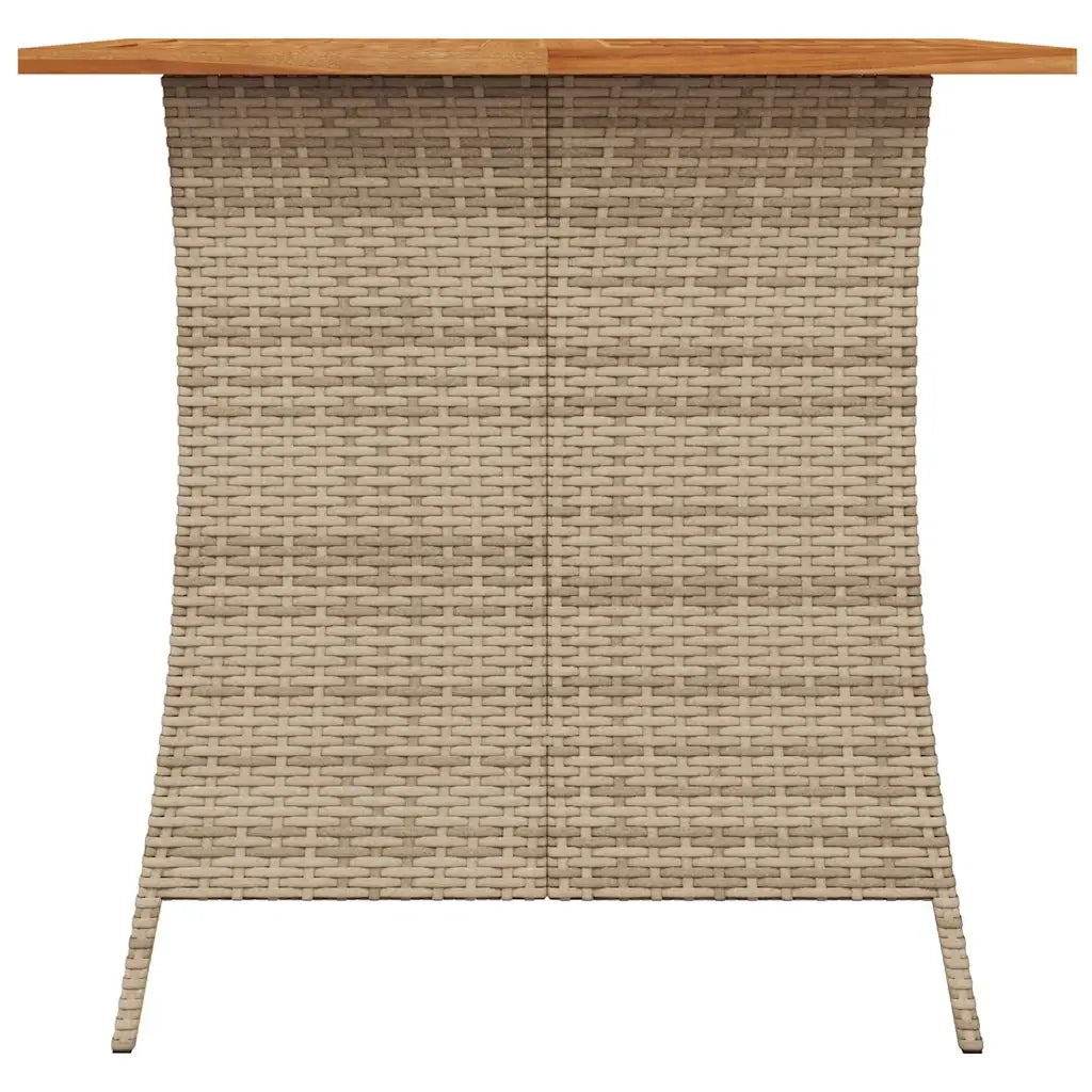 Set da Pranzo da Giardino 5 pz con Cuscini Beige in Polyrattan