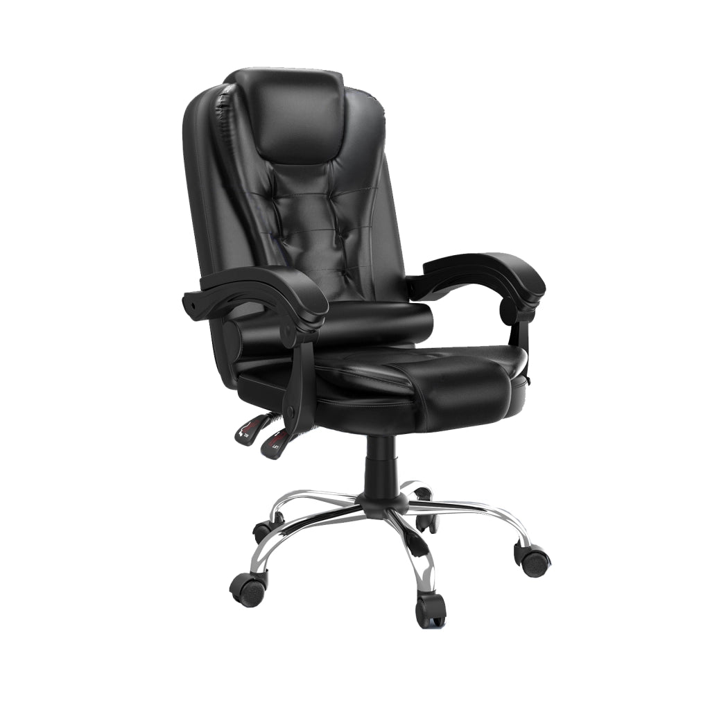 Sedia da ufficio, sedia da ufficio ergonomica  con braccioli, schienale e altezza regolabile, girevole a 360°, nera