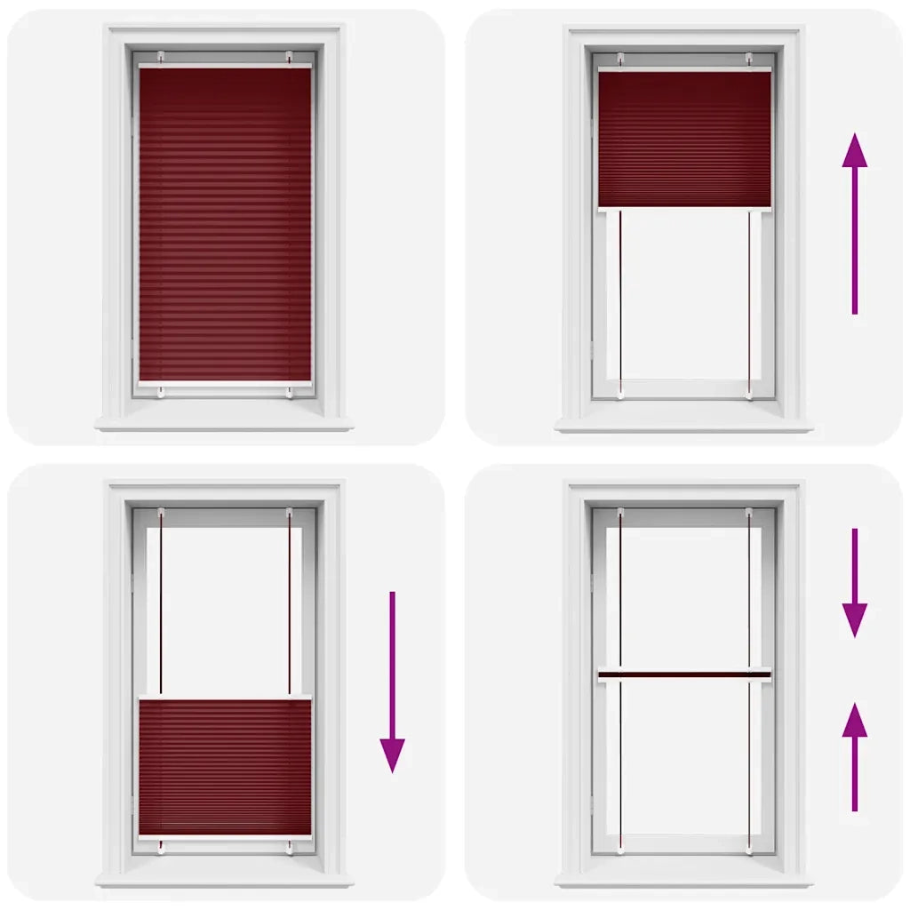 Tenda Plissettata Rosso Bordeaux 70x150 cm Larghezza Tessuto 4015239