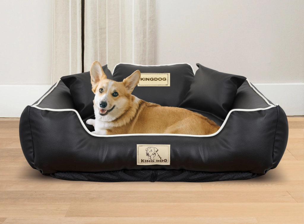 AIO FACTORY 100x75 cm KINGDOG Cuccia per cani personalizzabile nera impermeabile