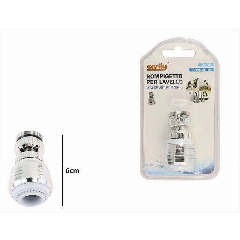Trade Shop - Aeratore Rompigetto Per Rubinetto Lavello Cucina Cromato Bianco Snodato 6cm 87161 -