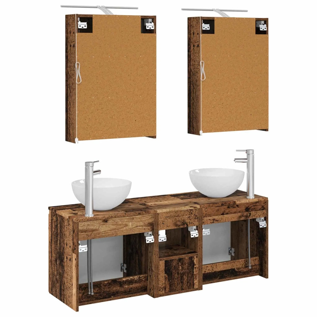 Set di Armadi da Bagno 5 pcs Legno antico 50 x 14,5 x 70 cm 3406357