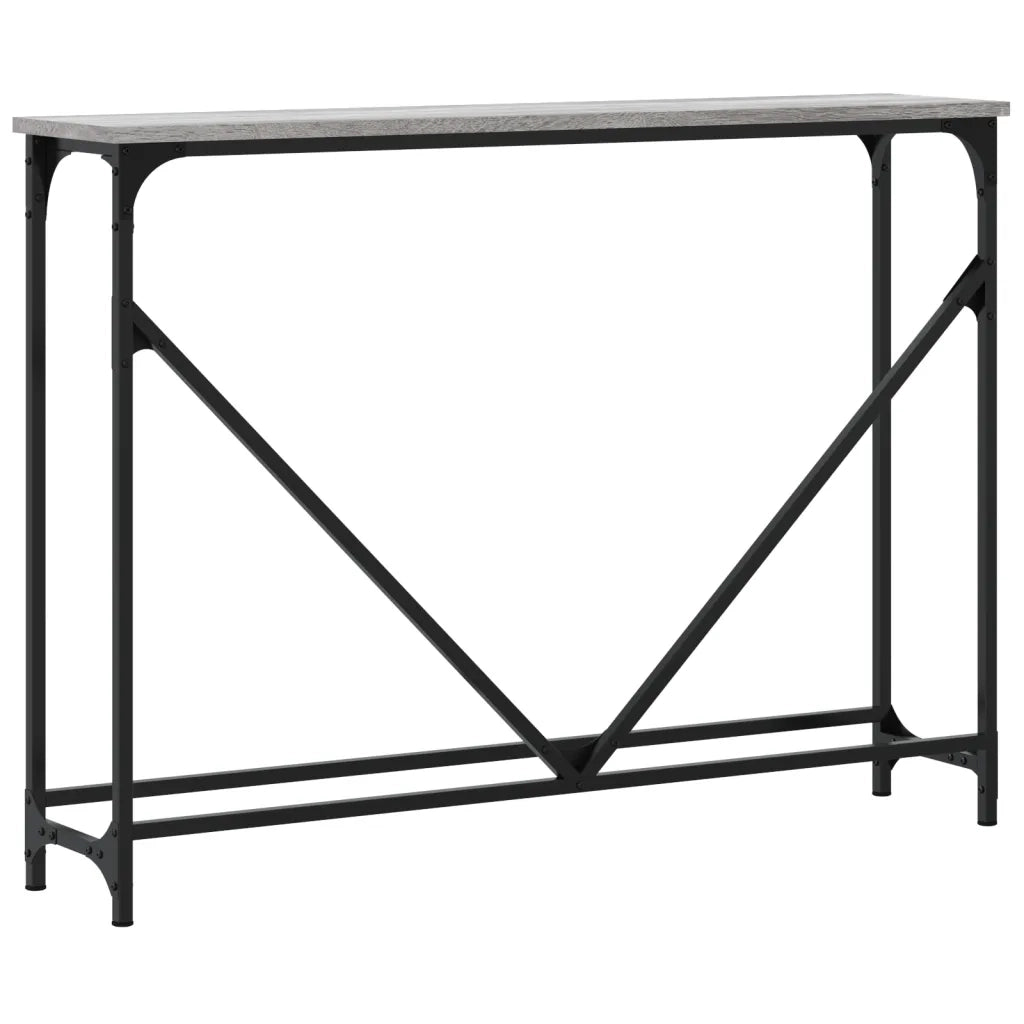 Tavolino Consolle-Tavolino da soggiorno-Tavolo Grigio Sonoma 102x22,5x75cm Legno Multistrato