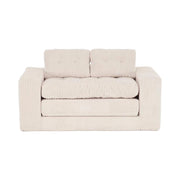 Divano letto 2 posti pieghevole 2 in 1 con cuscini rimovibili e base antiscivolo in tessuto beige