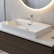 Lavabo da appoggio in resina 70x45 cm rettangolare bianco Monza