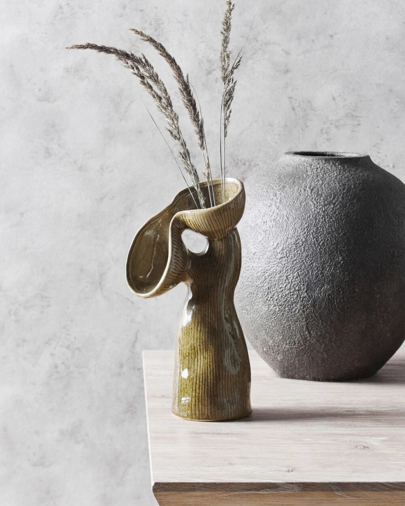 Vaso per fiori in gres verde 28 cm impermeabile Soggiorno Camera da letto Sala da pranzo Accessori per la casa