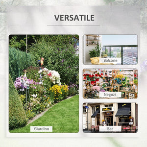 Portapiante per Ringhiera 100x31x12 cm in Metallo Nero