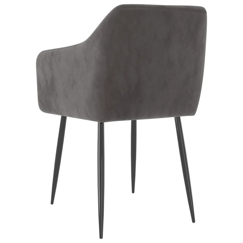 Sedie da Pranzo 2 pz Grigio Scuro in Velluto cod mxl 13546