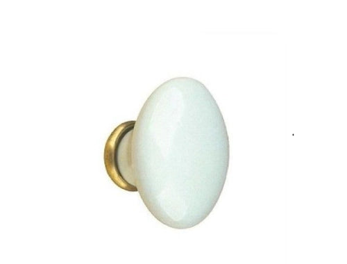 POMOLO PER MOBILI IN CERAMICA 'P04' Ø 31 mm - Bianco decoro 100 - METAL GROUP
