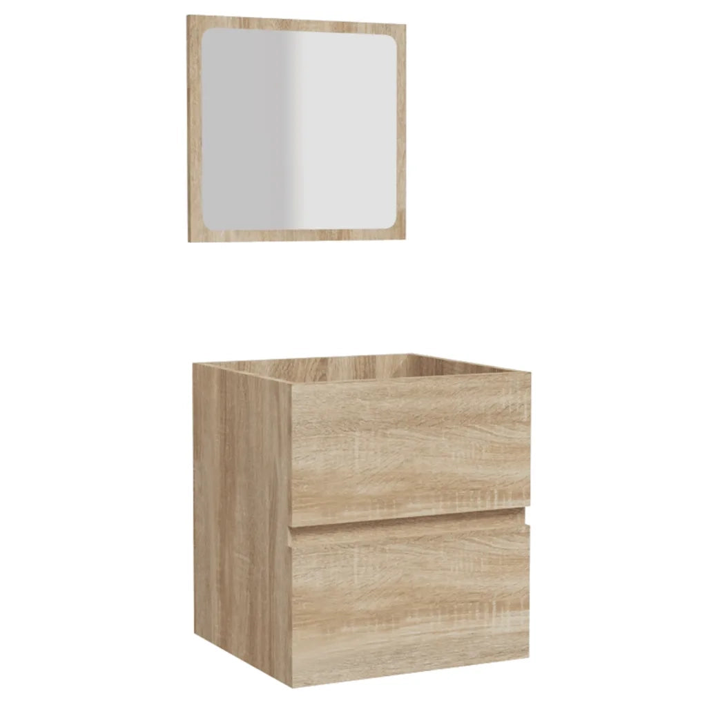 Mobile da Bagno con Specchio Rovere Sonoma in Legno Multistrato 804866