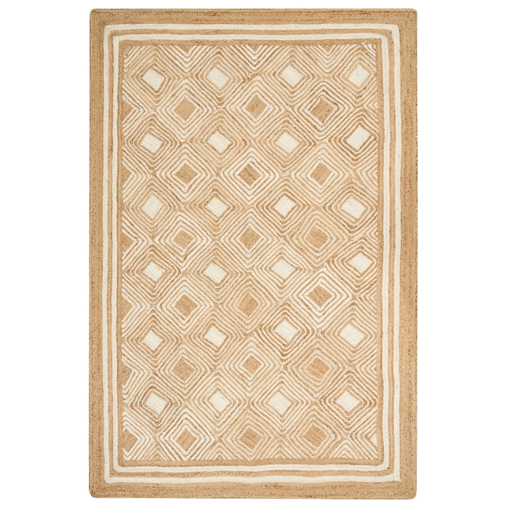 Tappeto area Beige Juta 200 x 300 cm Tessile intrecciato fatto a mano in stile boho naturale