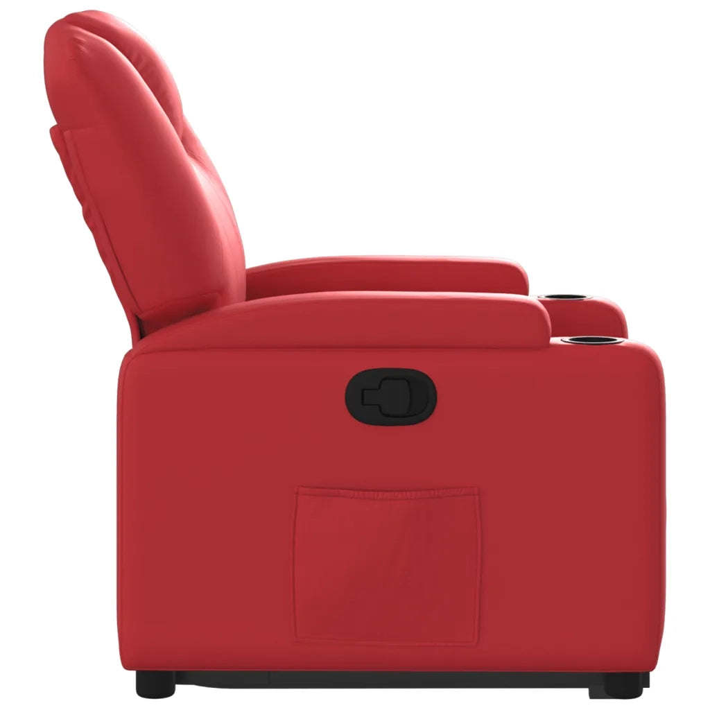 Poltrona Alzapersona Reclinabile Rosso in Similpelle 3204435