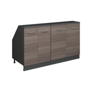 Mobile cucina sottotetto R-Line Grigio nobile/Antracite 140 cm Set di 2 carcasse armadio profondità 60 cm Vicco