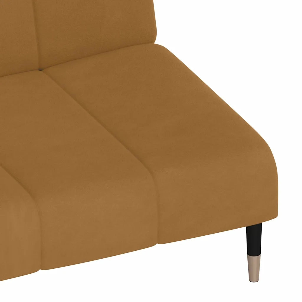 Divano Letto a 2 Posti Marrone in Velluto 375882