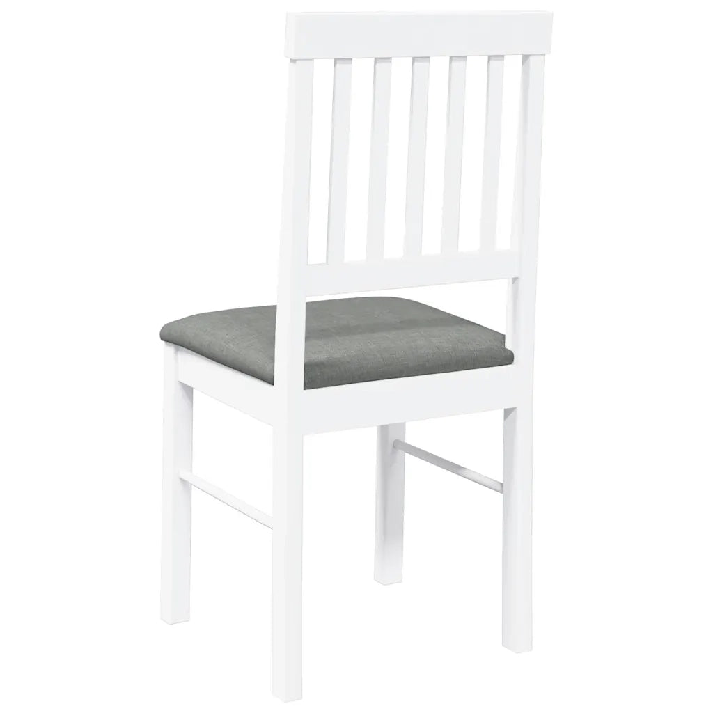 Sedie da Pranzo con Cuscini 2 pz Bianco Legno Massello di Hevea 4102429