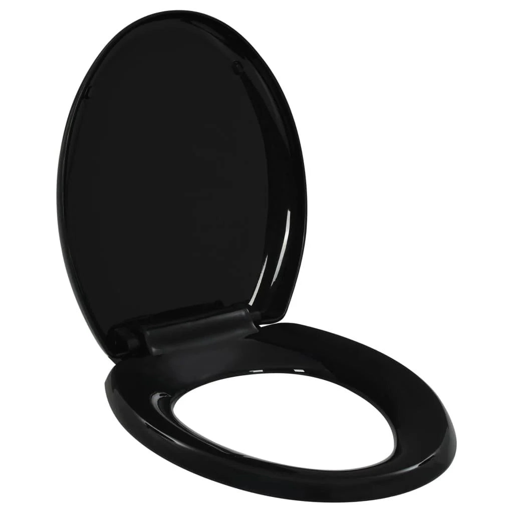 Sedile WC con chiusura ammortizzata tazza WC sedile WC bagno casa ristorante negozio hotel nero 02_0002907
