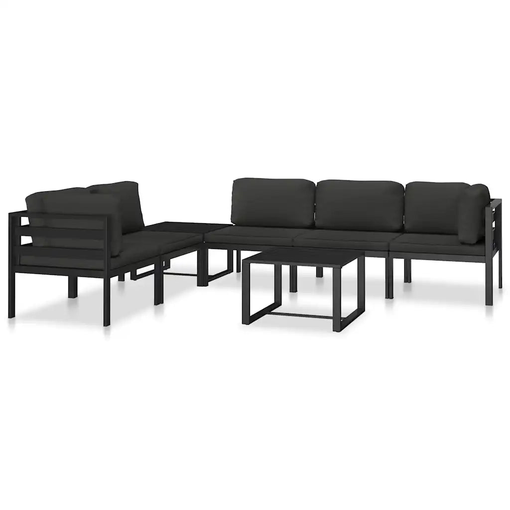 Divano Angolare Modulare 1 pz con Cuscini-Sofa-Divanetto Alluminio Antracite