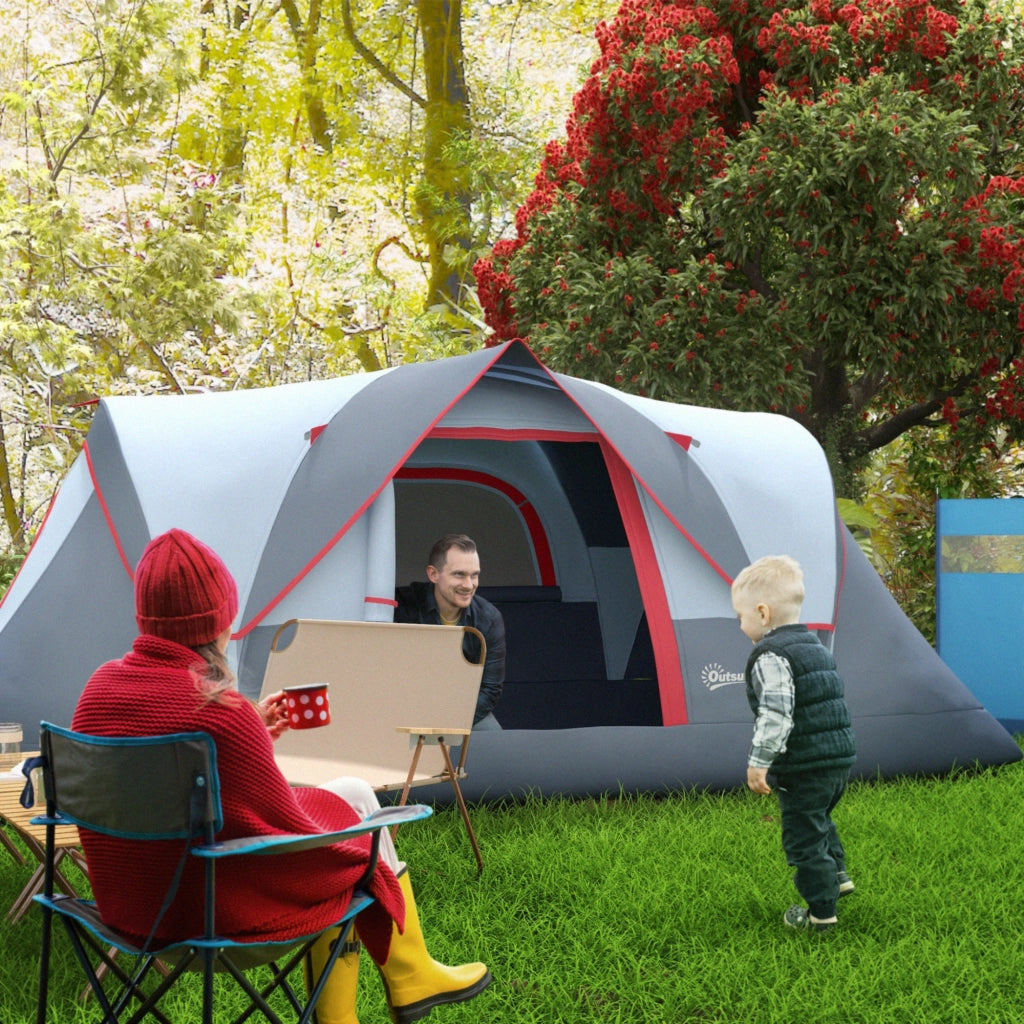 Tenda da Campeggio 6 Posti ¨C Zephmum ¨C Grigio 4.55x2.2x1.8 m