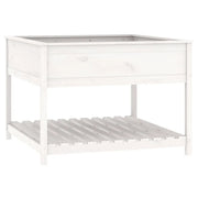 Fioriera | Cassetta per fiori | Vaso Mensola Bianca 111,5x111,5x81cm Legno Massello di Pino