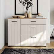 Madia Paro, Credenza 2 Ripiani, 117x40x86h cm Bianco Crema