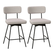 Set di 2 sgabelli da bar girevoli 47 x 51 x 90,5 cm girevole a 360° design scandinavo lino beige 20_0012532