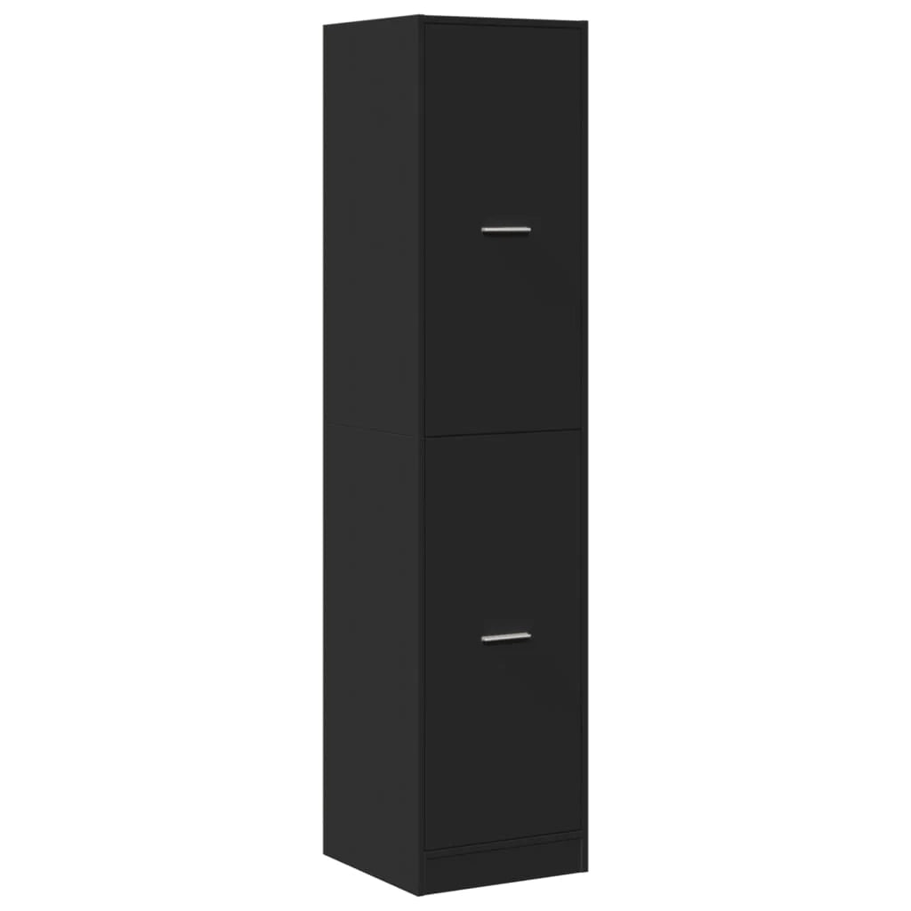 Mobiletto multiuso per farmacia contenitore 40 x 41 x 174 cm stile moderno legno ingegnerizzato nero 02_0055668