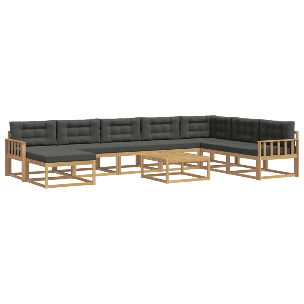 Set di divani da esterno 9 pz Bianco e Antracite 3386896