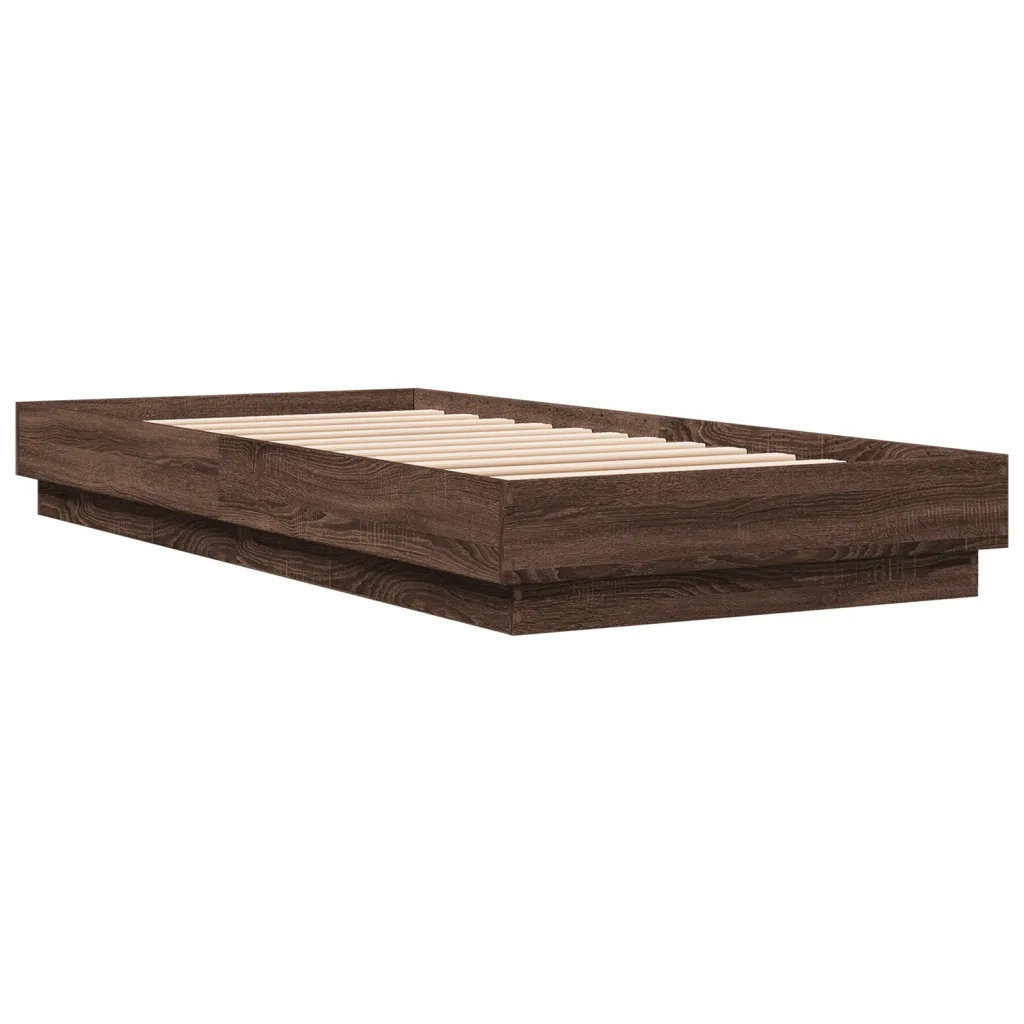 Letto singolo | Letto per adulti | Giroletto senza Materasso Rovere Marrone 100x200 cm Truciolato