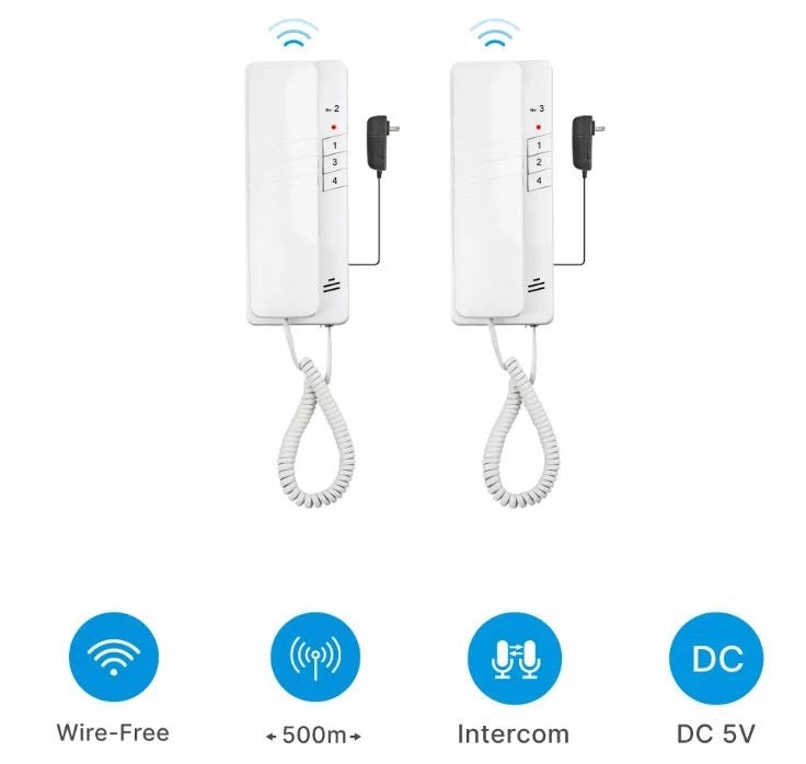 Citofono Intercomunicante Interfono Senza Fili Wireless RL-0510B per Casa, Ufficio e Attività