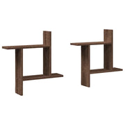 2 pz Mensole da Parete | Scaffali a Parete | Ripiano a parete Rovere Marrone 50x12x50 cm in Truciolato