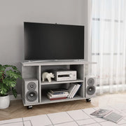 Mobile TV con Ruote Grigio Cemento 80x40x45 cm in Multistrato 800193