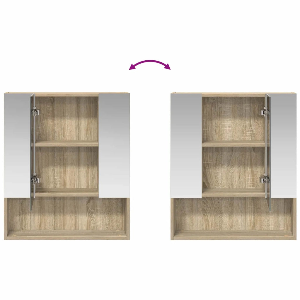 Mobiletto per specchio da bagno Rovere Sonoma 60 x 14.5 x 70 cm 889185