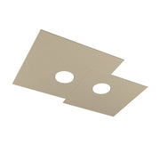Toplight Plafoniera da soffitto quadrata 2 luci Plate con attacco GX53, struttura colore sabbia, design moderno 50x35x3cm