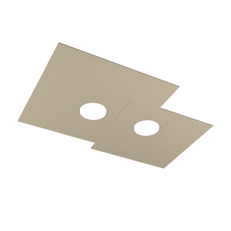 Toplight Plafoniera da soffitto quadrata 2 luci Plate con attacco GX53, struttura colore sabbia, design moderno 50x35x3cm