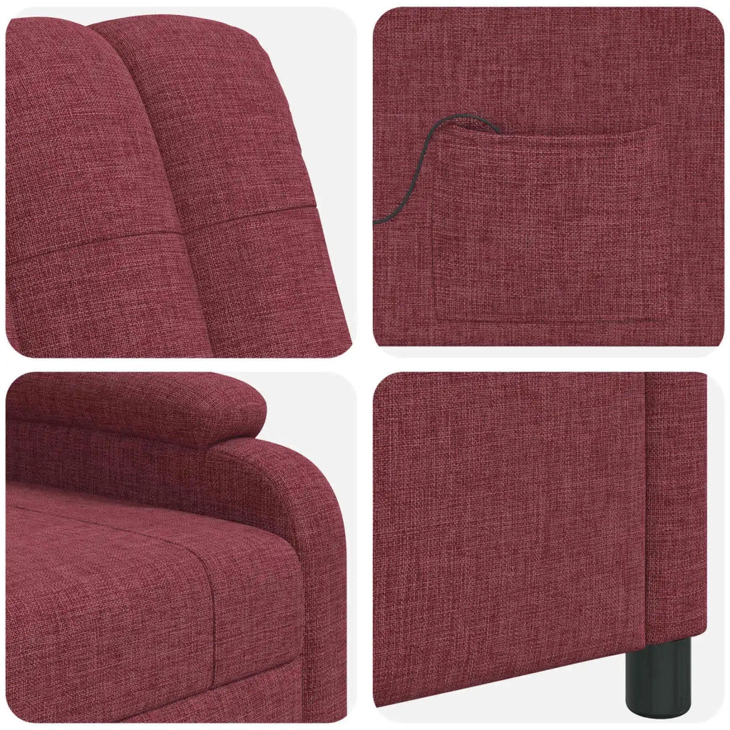 Divano Sedia-Poltrona Massaggiante Rosso Vino Tessuto 850020