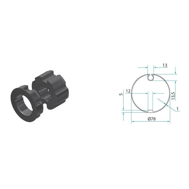 TM2 45 ADATTATORE PER TUBO TONDO 78MM CON OGIVA FAAC A4505_0521S AUTOMAZIONE