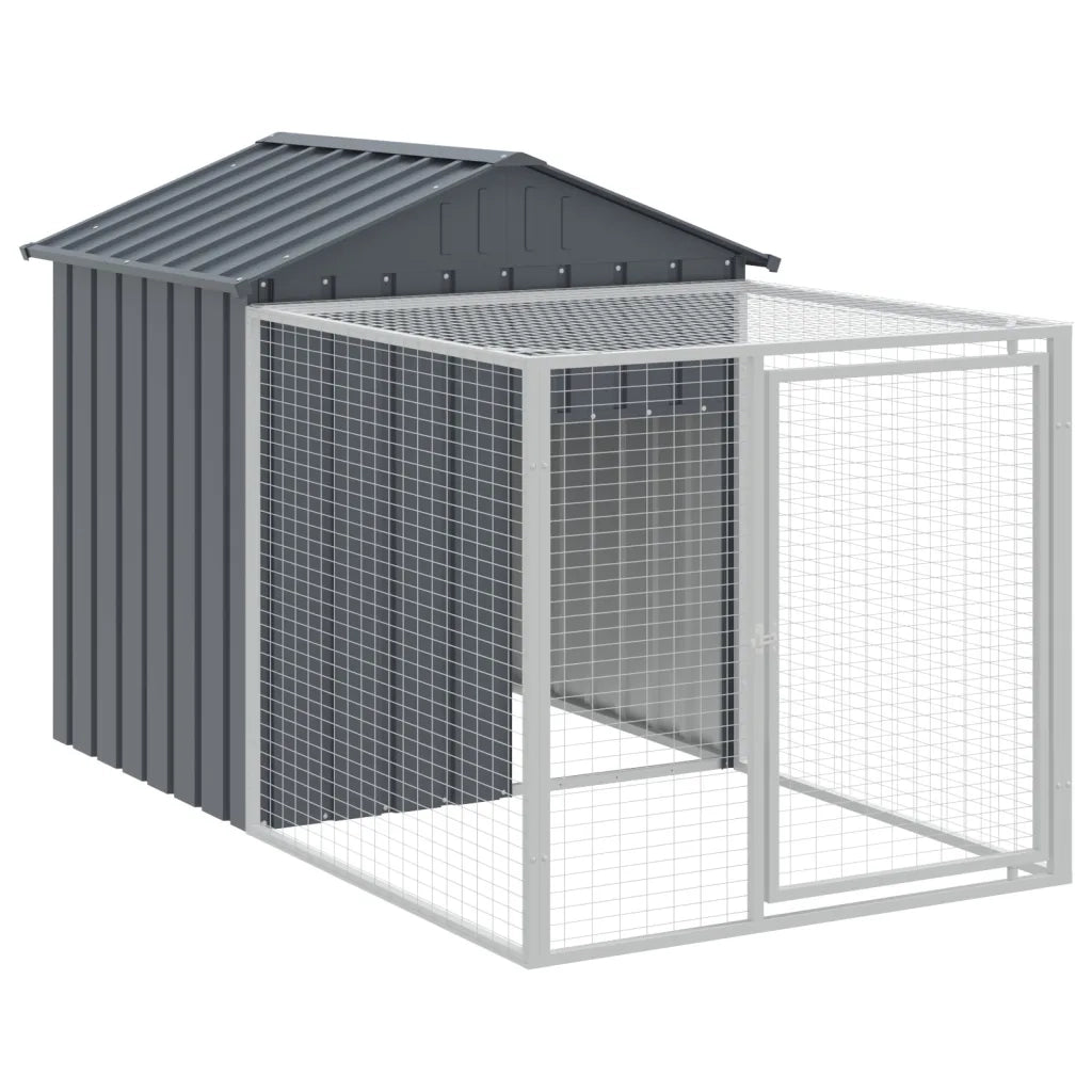 Pollaio con Area Corsa Antracite 117x405x123 cm Acciaio Zincato 3189069