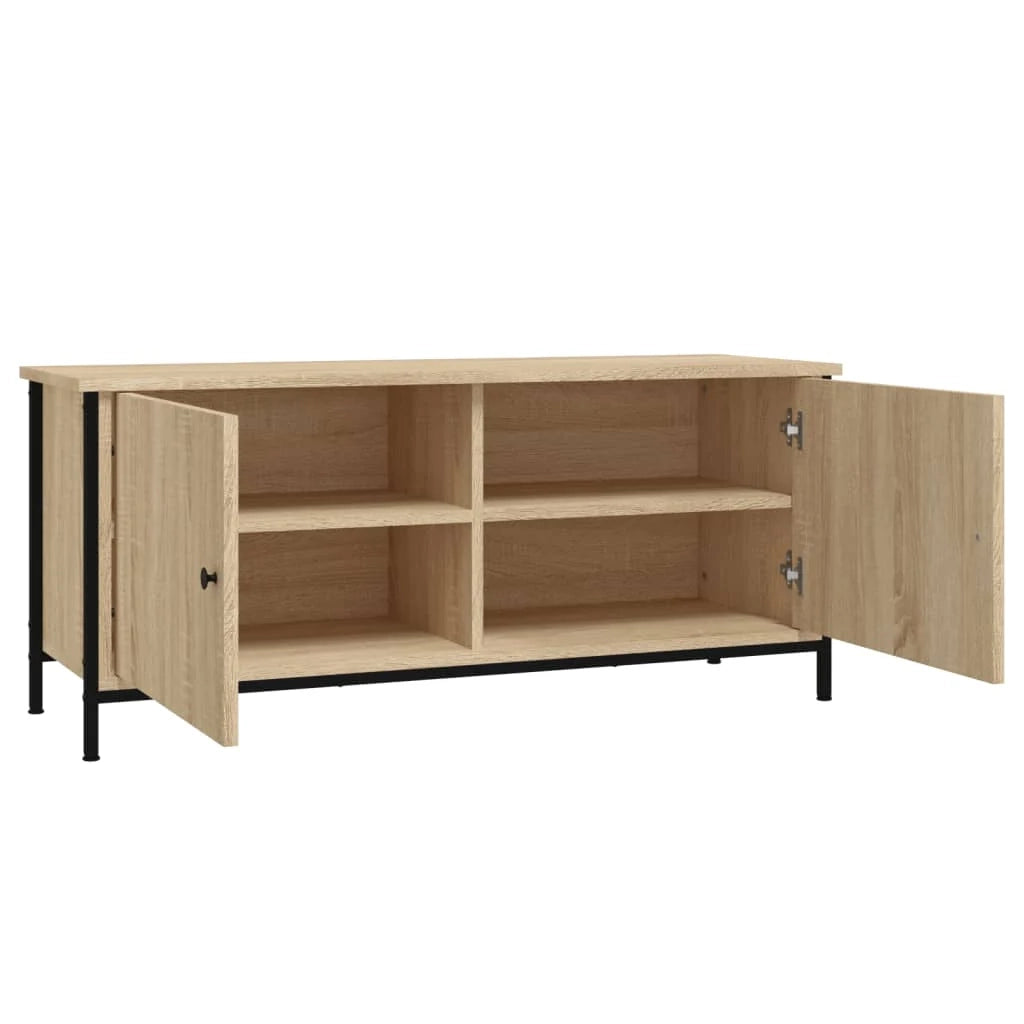 Mobile TV multimediale mensola TV credenza mobile TV per sala da pranzo soggiorno camera da letto con ante rovere Sonoma 102 x 35 x 45 cm legno ingegnerizzato marrone 02_0026899