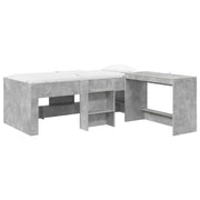 Letto alto per bambini con scrivania 2 pz Grigio Cemento 3423473