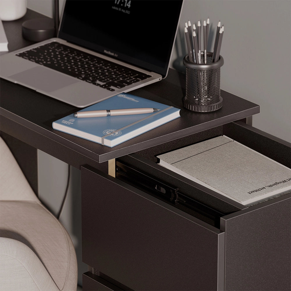 Cassettiera con funzione scrivania Varino Nero 80 x 75.5 cm estensibile Vicco