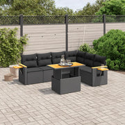 Set Divani da Giardino con Cuscini 7pz Nero Polyrattan 3273533