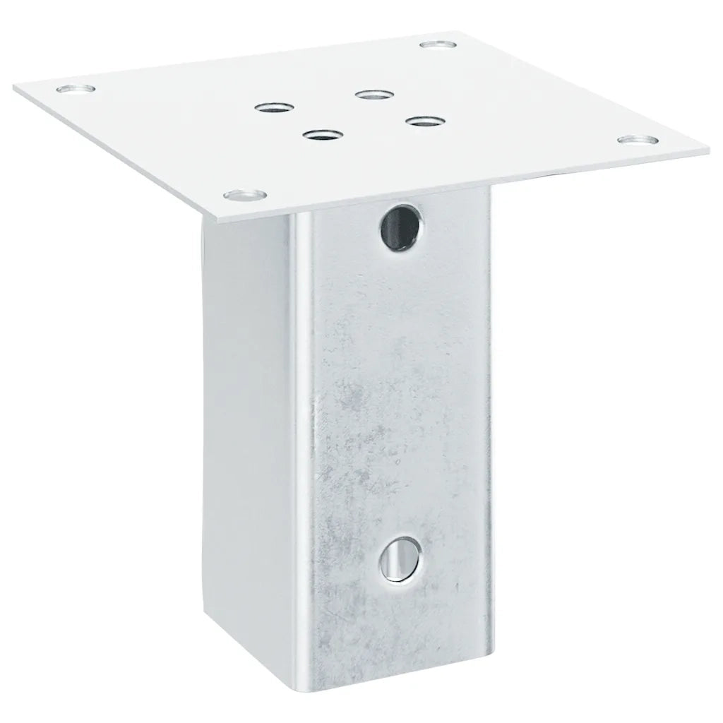 Basi per Pali Quadrate 12 pz Argento 61x61 mm Acciaio Zincato 42000005