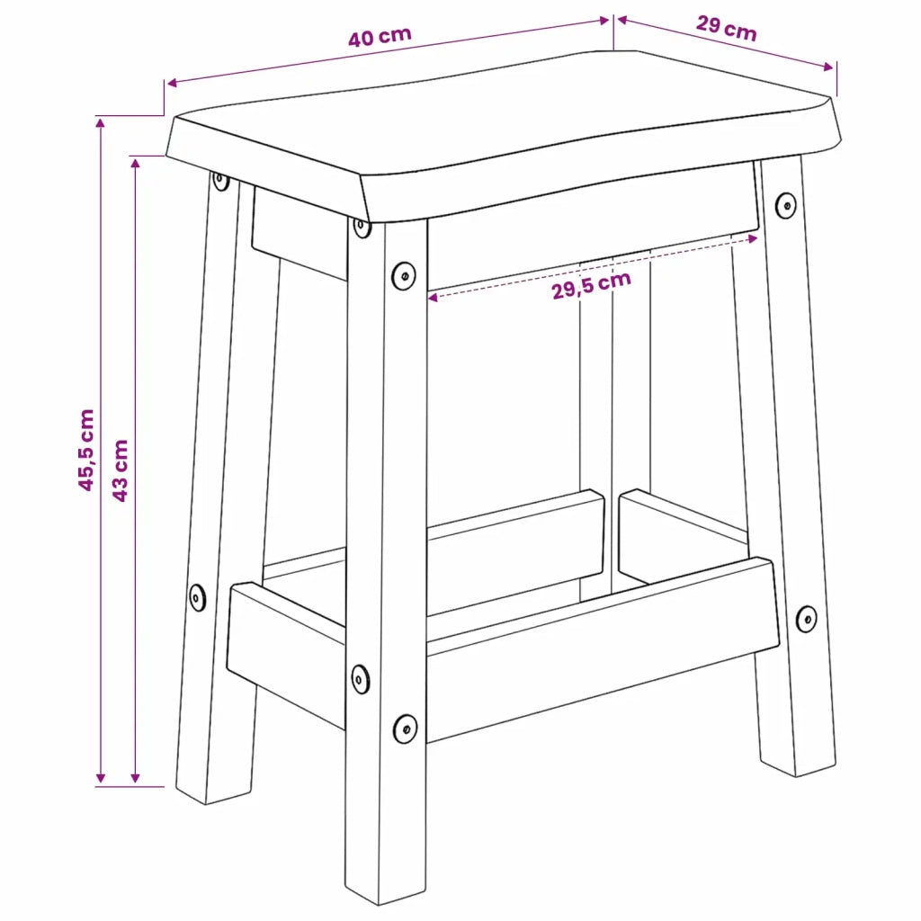 VidaXL Sgabello da bar EKAI 2 pcs Nero 40 x 29 x 45,5 cm 42037011