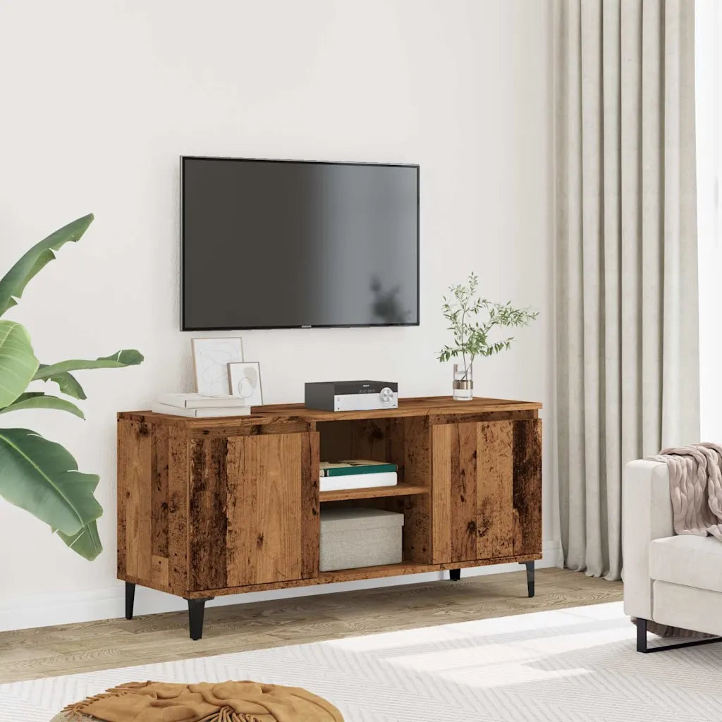 Mobile Porta TV Legno Antico 102x35x50 cm in Legno Multistrato 856430